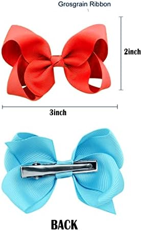 2 PCS 3inchs Hair Bows for Girls Grosgrain Ribbon Hair Bow Alligator Clips Hair Accessories for Baby Girls Toddlers(Red) - Image 2