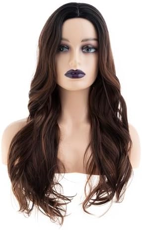 Long Curly Wavy Brown Wig for Women Synthetic Blonde Mixed Brown Hair Wigs for Female Daily Wear Anime Costume Halloween Cosplay Party - Image 2