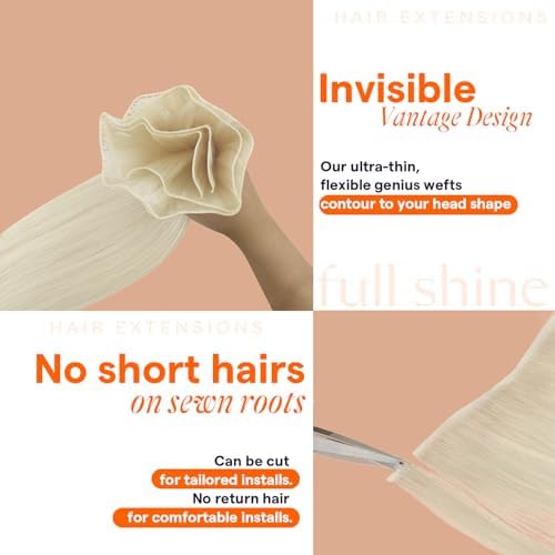 Full Shine Genius Weft Hair Extensions Human Hair 18 Inch 80G - Image 4