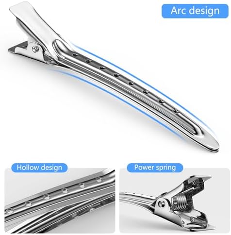 30PCS Metal Alligator Hair Clips, Duck Billed Salon Styling Clips with Holes, Heavy Duty Silver Hair Pins for Women, DIY Bows & Home Use (30 Mixed Sizes) - Image 3