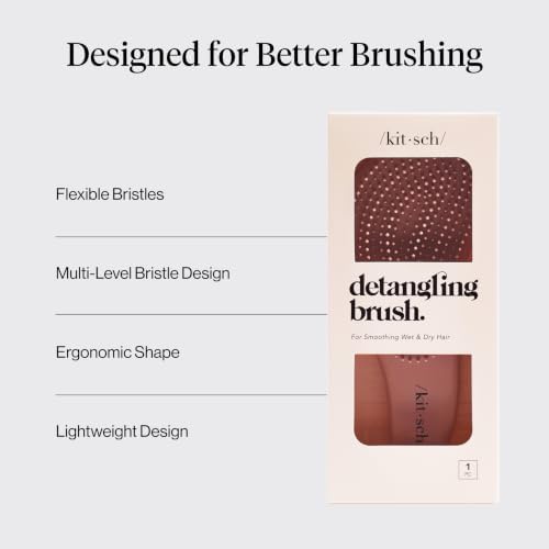 Kitsch Detangler Brush – Gentle Curly Hair Brush All Hair Types, Terracotta - Image 3