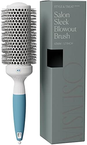 Medium Round Brushing Brush - Ceramic Hair Brush for a Smooth Salon Style Look - Professional Brushing Brush Ideal for All Hair Types - 43 mm by Osensia