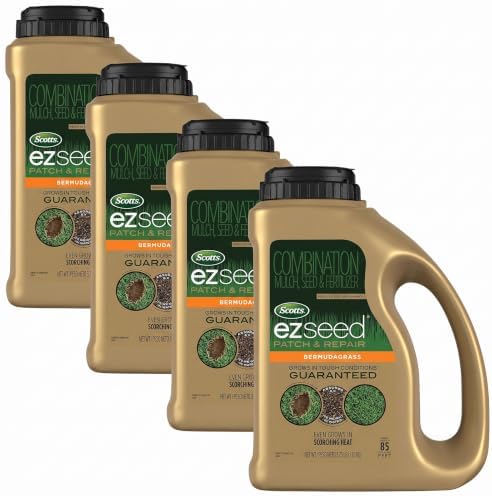 Scotts EZ Seed Bermudagrass - 3.75 lb., Combination Mulch, Seed and Fertilizer, for Tough Conditions Like Scorching Heat and Dry Areas, Grows on Slopes and in High Traffic Areas (Pack of 4) by Unknown