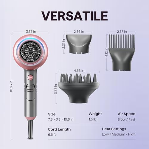 Wavytalk Blown Away Ionic Hair Dryer with Diffuser for Curly Hair - Image 6