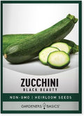 Gardeners Basics, Zucchini Seeds for Planting - Black Beauty Green Heirloom, Non-GMO Vegetable Summer Squash Variety- 3 Grams Seeds Great for Summer Garden by GardenersBasics