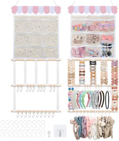 Munzong Headband Holder, Hair Accessories Organizer Pinkish White 15x33Inch by Munzong