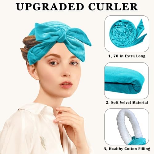Gwabee Velvet Heatless Curls Overnight Hair Curlers to Sleep In - Image 3