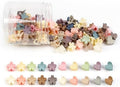 100Pcs Colorful Mini Flower Hair Clips Set, TEBIEKOY Small Hair Clips Mini Heart Hair Claw Clip Cute Jaw Clips Hair Pins Hair Barrettes Tiny Flower Hair Accessories for Women by TEBIEKOY