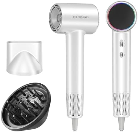 High-Speed Ionic Hair Dryer with Diffuser, 110k RPM Fast-Drying Blow Dryer by Celebeauty