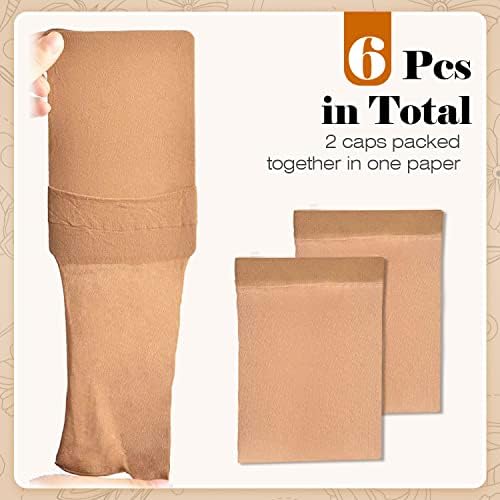 IKOCO Wig Cap, 6Pcs Stretchy Nylon Caps for Women, Light Brown - Image 5