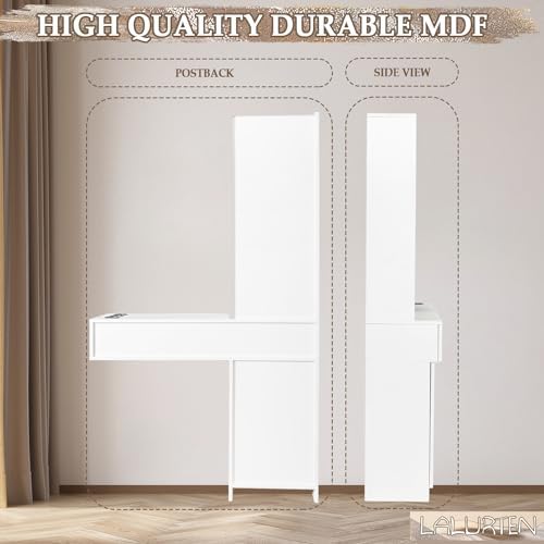 Barber Station Wall Mount Styling Stations for Salons with Cabinets Salon Station for Hair Stylist with Lockable Drawers Salon Cabinet with 3 Shelves Styling Hairstylist Station (White) - Image 6
