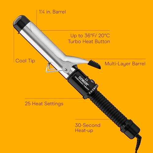 Conair Curling Iron​, Fine to Medium Hair, 1.25-in. Barrel, Black/Silver - Image 2