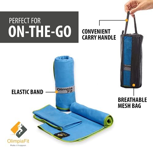OlimpiaFit Quick Dry Towel - 3 Size Pack of Lightweight Microfiber Travel Towels w/Bag - Fast Drying Towel Set for Camping, Beach, Gym, Backpacking, Sports, Yoga & Swim Use - Image 6