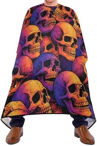 ALAZA Skull Pattern Barber Cape for Men Women, Waterproof Haircut Apron Beard Shaving Bib Hair Cutting Cloth 55 x 65 Inch - Image 2