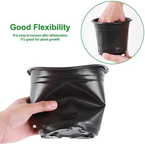 Augshy 150 Pcs 4" Black Plastic Plants Nursery Pot,Seed Starting Pots - Image 5
