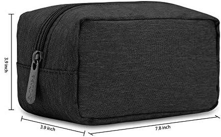 E-Tree Makeup Bag,Medium Travel Make up Pouch for Purse,Zipper Cosmetic Brush Skin Care Case for Women Man,Toiletry Bags,Tech Electronic Organizer,Small Canvas Storage for Personal Items,Black - Image 5