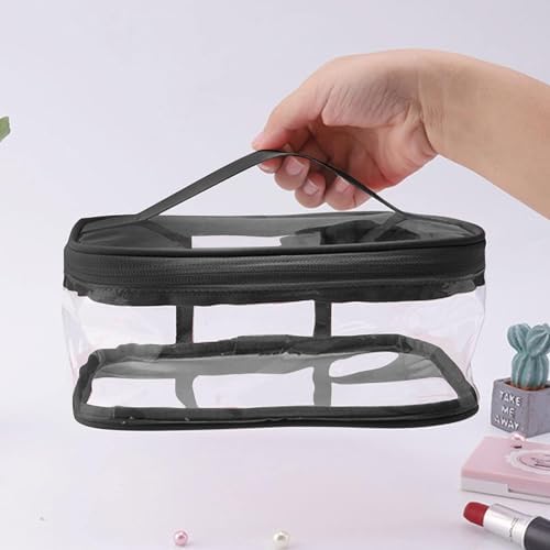 Black Makeup Bag Zipper Waterproof Portable Travel Storage Pouch 2 Pcs - Image 7
