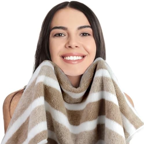 KinHwa Microfiber Hand Towels for Bathroom Soft and Absorbent Face Towels Brown Bathroom Hand Towels for SPA Hair Bath 16inchx30inch 2 Pack - Image 5