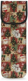 Flashideas Christmas Plaid Flat Iron Case Heat Resistant Neoprene Curling Iron Cover Bag with Pocket Curling Iron Organizers and Storage for Flat Iron, Straightener, Curling Wand/Curling Iron by Flashideas