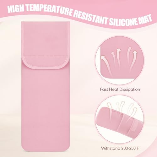 Shappy 2 Pieces Curling Iron Travel Bag Hair Tools Organizer Bag Heat-resistant Storage Pouch Case for Flat Irons Styling Tools Straightener(White, Pink) - Image 4