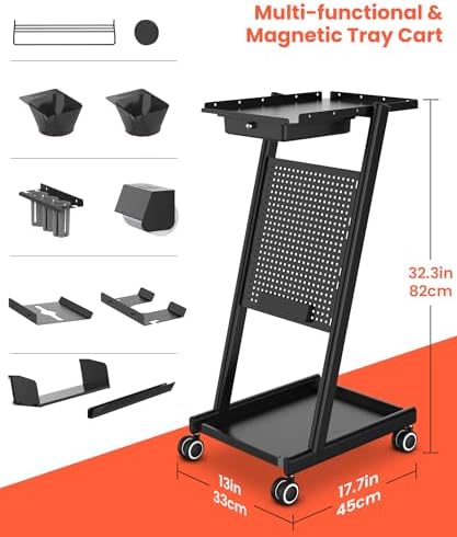 TASALON Pegboard Multifunctional Rolling Storage Trolley Cart - Image 2
