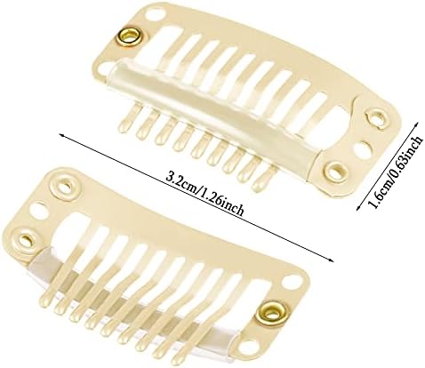WILLBOND 30 Pcs Wig Clips Hair Extensions, 9-Teeth 32 Mm, Beige - Image 2
