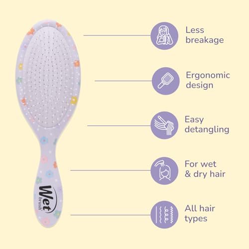 Wet Brush Original Detangling Hair Brush, Hello Disney Daisy Duck - Ultra-Soft IntelliFlex Bristles - Detangler Brush Glide Through Tangles With Ease For All - For Women, Men, Wet & Dry Hair - Image 4
