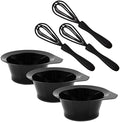 Hair Dye Bowl and Whisk Set - 3 Salon Tint Mixing Bowls - 3 Color Whisks by SalonSupplyCo