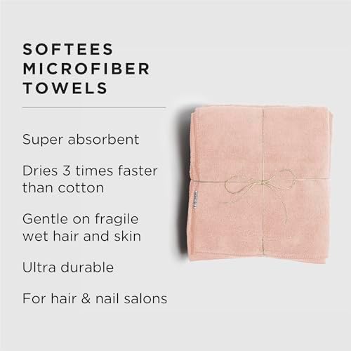 Fromm Softees Microfiber Salon Hair Towels for Hairstylists, Barbers, Spa, Gym in Light Pink, 16" by 29", 10 count Perfect Hair Care Towel for Drying Curly, Long, Wavy Hair - Image 2