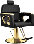 Barber Salon Chair for Hair Stylist, all Purpose Salon Chair Black & Gold by Tythical