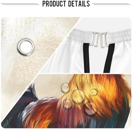 ALAZA Rooster in Vintage Style Barber Cape for Men Women, Waterproof Haircut Apron Beard Shaving Bib Hair Cutting Cloth 55 x 65 Inch - Image 4