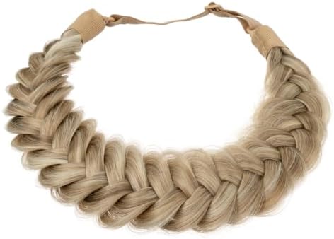 Synthetic Hair Braided Headband Classic Wide Strands Wedding Disorderly Fluffy Braids Wig Band Women Beauty Accessory - Image 2