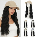 Rich Choices Hat Wigs for Women,Khaki Baseball Cap with Hair Extensions for Women,Caps with Wavy Curly Synthetic Long Hair Attached Adjustable Baseball Cap Wig 18 Inch Black Hair by RichChoices