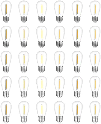 Visther 2700K S14 Outdoor String Light Replacement Bulbs for Patio, 30-Pack by Visther