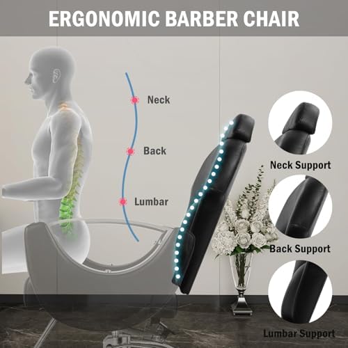 Salon Chair for Hair Stylist, Reclining Barber Salon Chair Styling Chair - Image 6