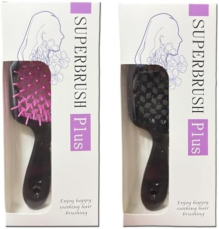 2PCS Detangling Hair Brush, Detangling Hair Brush,Detangling Brush for Curly Hair, Wet and Dry Detangle Brush,Scalp Massage Brush (Black+Pink). - Image 3