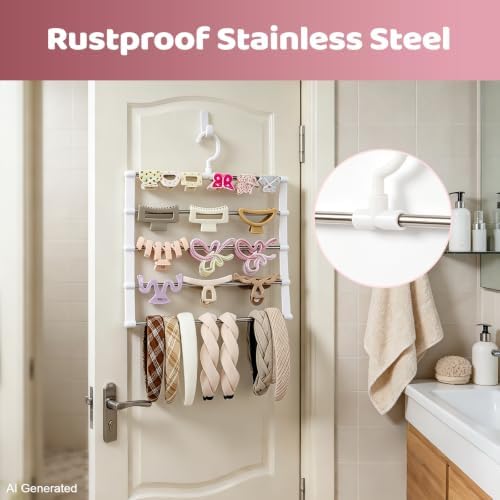 Qiannhee Stainless Steel 5-Tier Wall Hanging Claw Clip Organizer,2pcs - Image 5