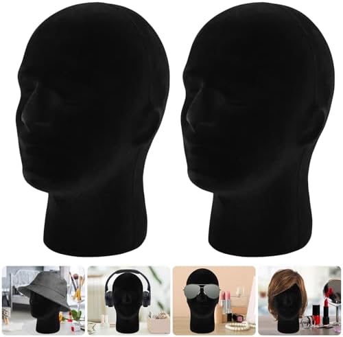 2 Pack Black Mannequin Head Stand - Image 6