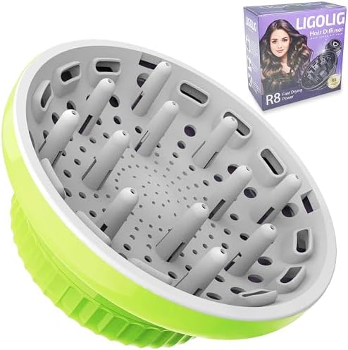 Universal Portable Blow Dryer Diffuser for Curly and Natural Wavy Hair, Hair Dryer Diffuser for Curly and Natural Wavy Hair (Green) by LIGOLIG