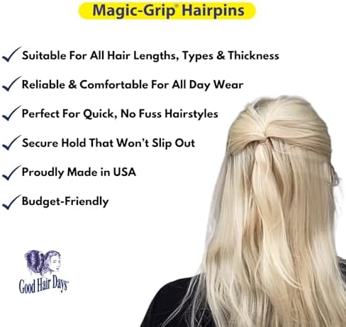 Good Hair Days Magic-Grip Hairpins, 10 Styling Updo U-Pins for Strong Hold - Image 3