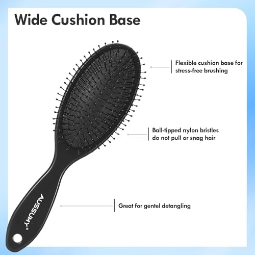 4 Pack Detangling Hair Brush - Air Cushion Detangler Hairbrush with Ultra Soft Bristles for Effortless Tangle Removal - For Wet Dry Damaged Curly Hair for Women Men Boys Girls Adult Kids -Mixed Colors - Image 2