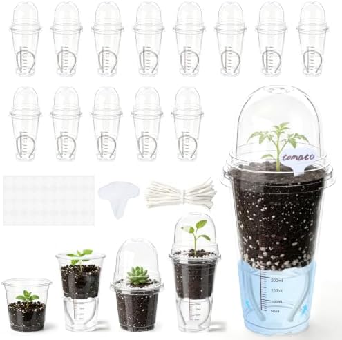 30 Pack 4" Self Watering Propagation Pots, Seed Starter Cups with Dome by Unknown