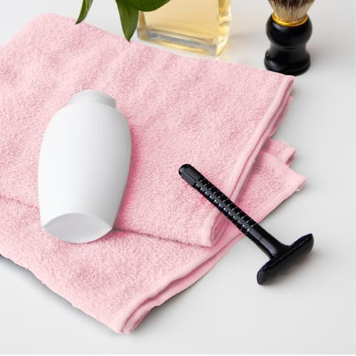 Avalon Towels Salon Towel - Pink Hand Towels Bulk Pack of 24 - 100% Cotton Absorbent Spa, Facial & Gym Towel for Working Out - 16x27 Inches (Not Bleach Proof) - Image 4