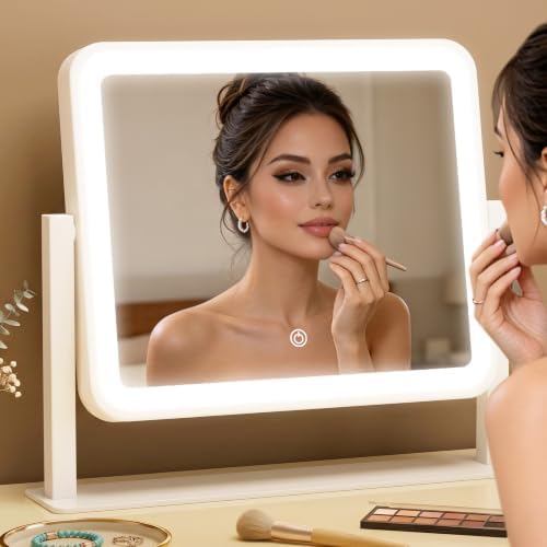 CraftCraze Makeup Mirror with Lights Vanity Mirror Dimmable|14"x12" White - Image 6