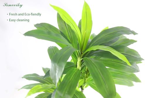 4FT Artificial Dracaena Tree with Black Pot, Large Faux Plants Indoor - Image 7