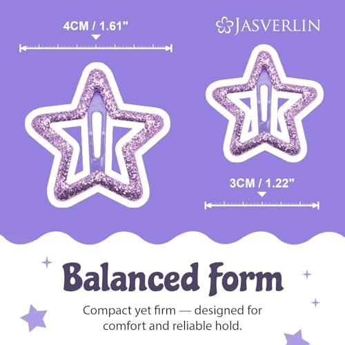JASVERLIN 36 Pcs Star Hair Clips, Y2K Cute Purple Hair Accessories - Image 3