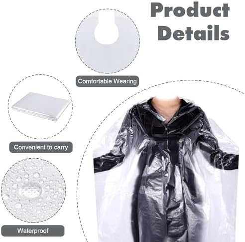 100 Pcs Disposable Capes for Hair Stylist 51 x 36 Inch Disposable Capes Hair Salon Haircutting Cape Plastic Barber Cape Waterproof Shampoo Apron for Barbers,Beauty Salon,Hairs Dye,Perming - Image 3