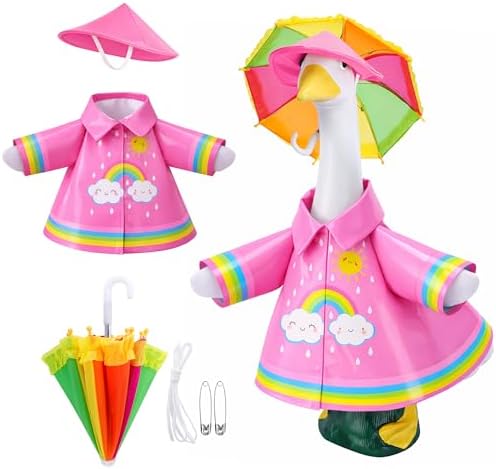 DECOHS 3 Pcs Raincoat Porch Goose Outfits, Summer Lawn Goose Statue Cloth by DECOHS