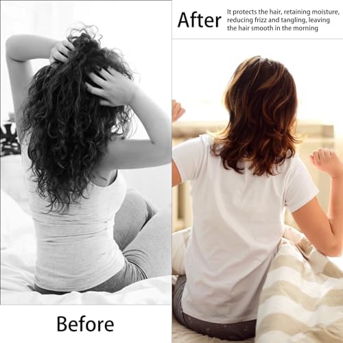 Edoneery Satin Bonnet for Sleeping Women, Double Layer Curly Hair Cap - Image 5
