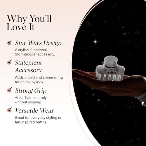 Kitsch x Star Wars Medium Hair Clip for Women - Stormtrooper, 1pc - Image 3